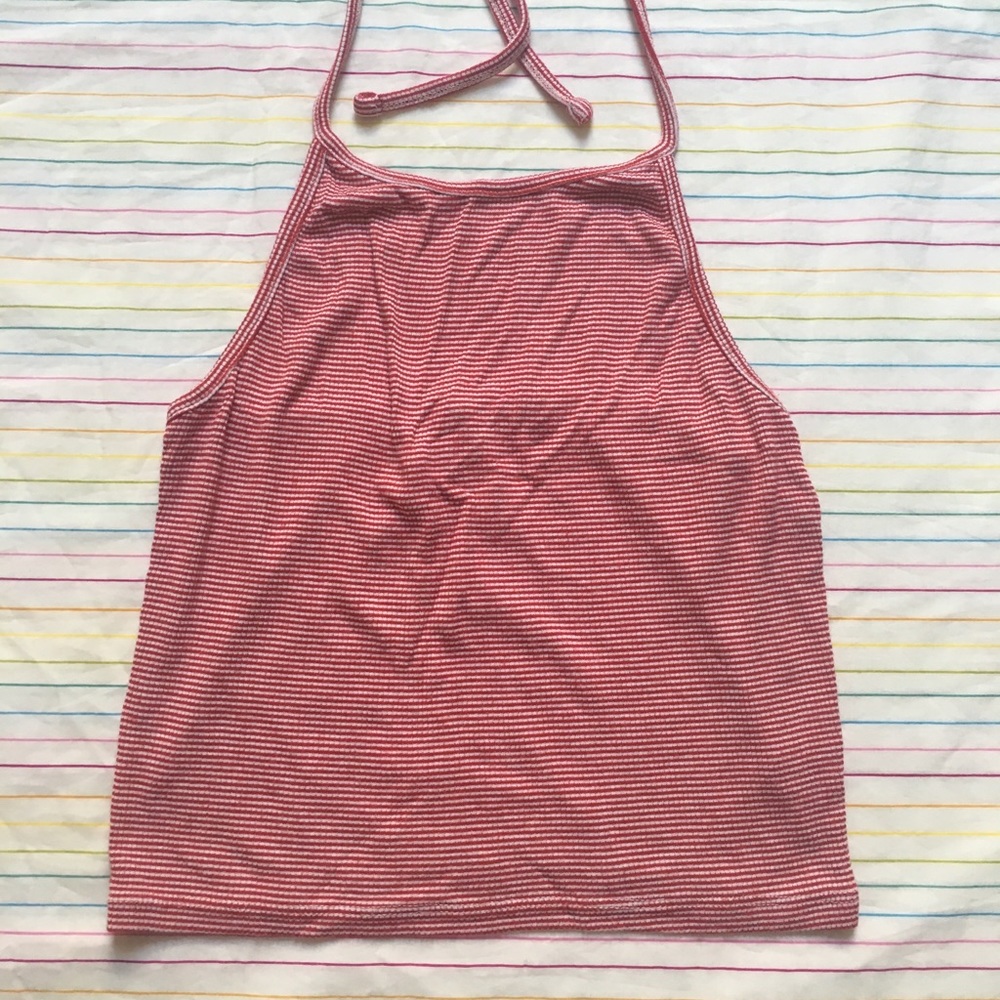 Red Stripe Haltar Top
